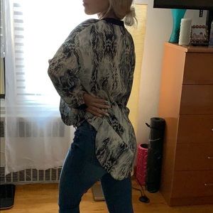 Silk snake skin long sleeve shirt